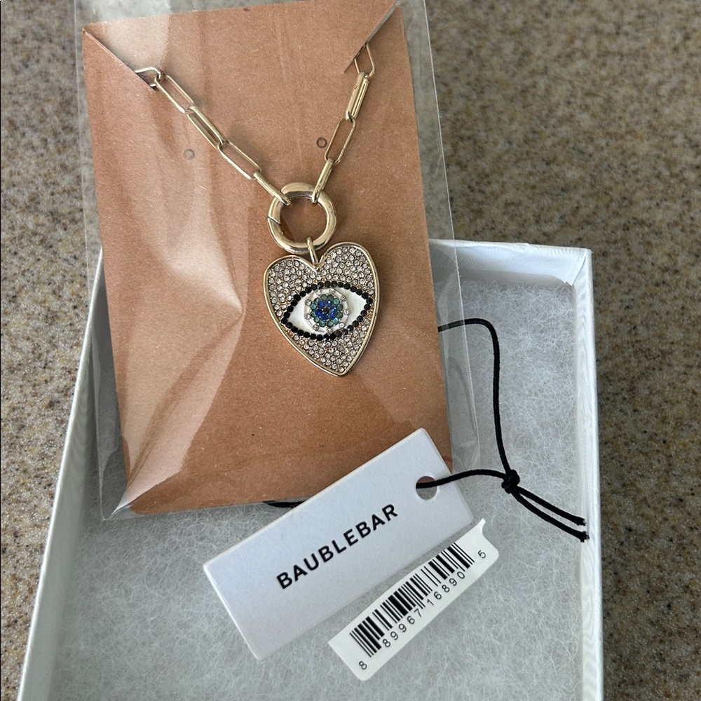 Bauble Bar Gold Heart Evil Eye Pendant Necklace - Women Jewelry